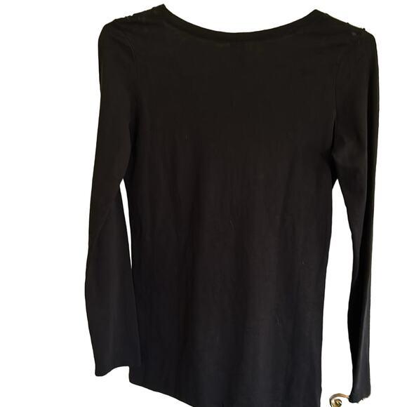 ZARGA women’s size small Black long sleeved long tailed top, with pearls. - Picture 6 of 10